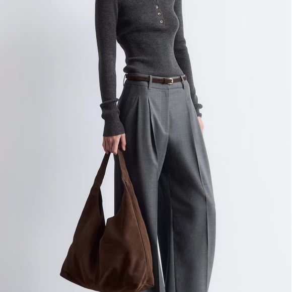 Brown suede tote bag new with tags - Picture 2 of 5